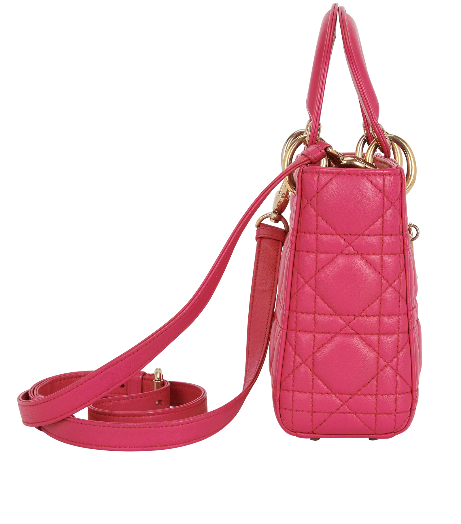 Mini Lady Dior, &pound;2,500, Handbags, Pink, Leather, Side view